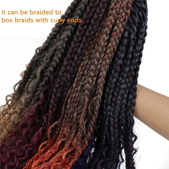 Ombre Pre stretched Braiding Hair, 36 Inch 4 tones Braid Hair Extensions, 8 pack - Picture 6 of 7